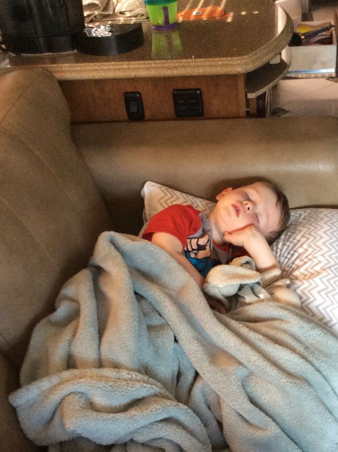 Jude's 4 hour nap. Did I mention that this is the best part about the RV???