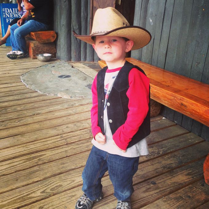 My cowboy - right after he got his new duds.